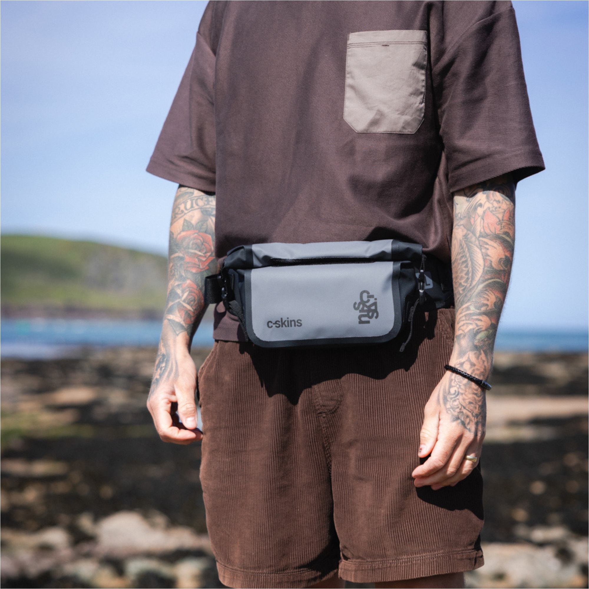 2026 C-Skins Session 2L Dry Bag Waist Pack C-DBWSE2 - Storm Grey
